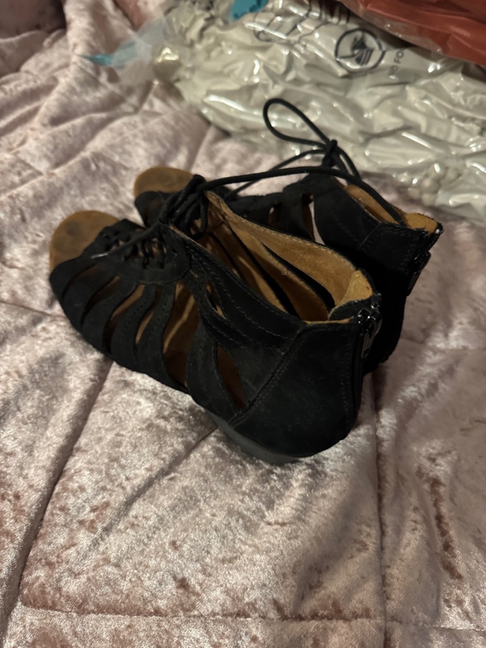 Rockport Black Lace-Up Strappy Sandals for Women